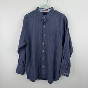 Tommy Bahama Button Up Shirt Mens Large Blue Linen Island Coastal Preppy